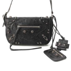 Balenciaga LE CAGOLE XS SHOULDER BAG Leather Black